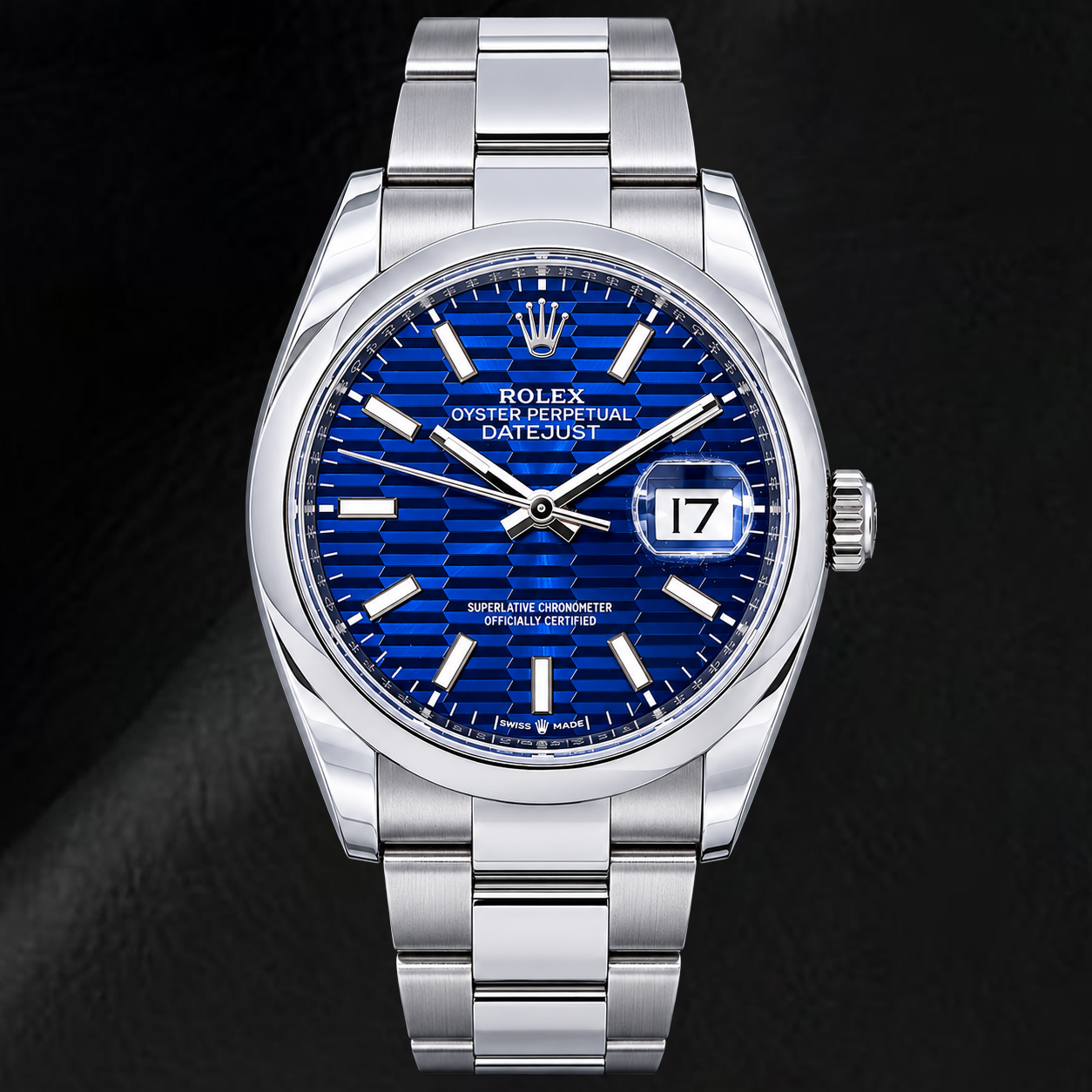 Montre Rolex Datejust 126200 36 mm en Acier Inoxydable Cadran Luminescent à Motif Bleu