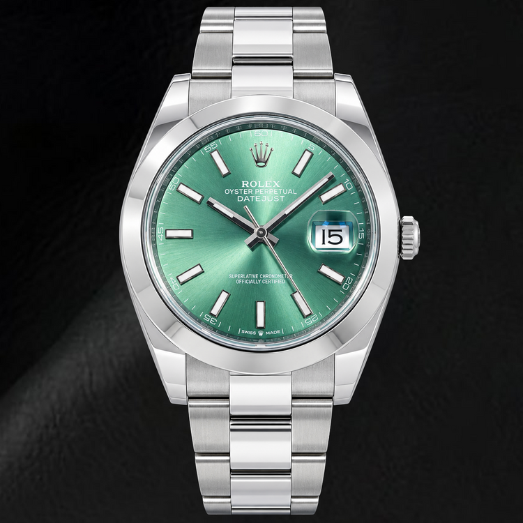 Montre Rolex Datejust 126300 41 mm Cadran Vert Luminescent Acier Inoxydable