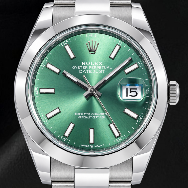 Montre Rolex Datejust 126300 41 mm Cadran Vert Luminescent Acier Inoxydable