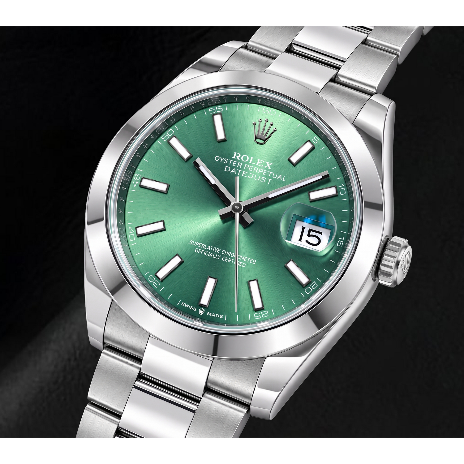 Montre Rolex Datejust 126300 41 mm Cadran Vert Luminescent Acier Inoxydable