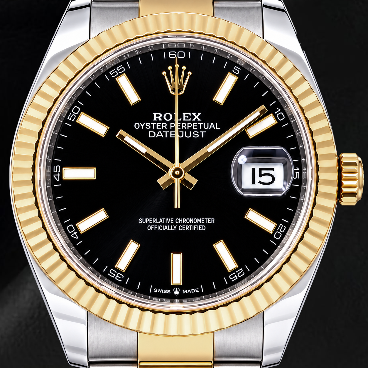 Montre Rolex Datejust 126333 41 mm Bicolore Cadran Noir Luminescent