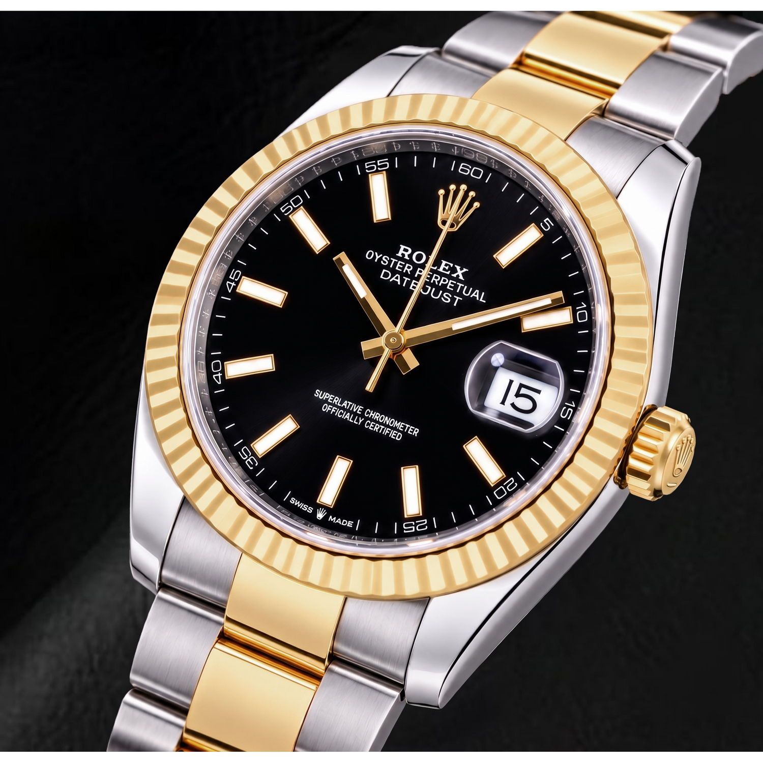 Montre Rolex Datejust 126333 41 mm Bicolore Cadran Noir Luminescent