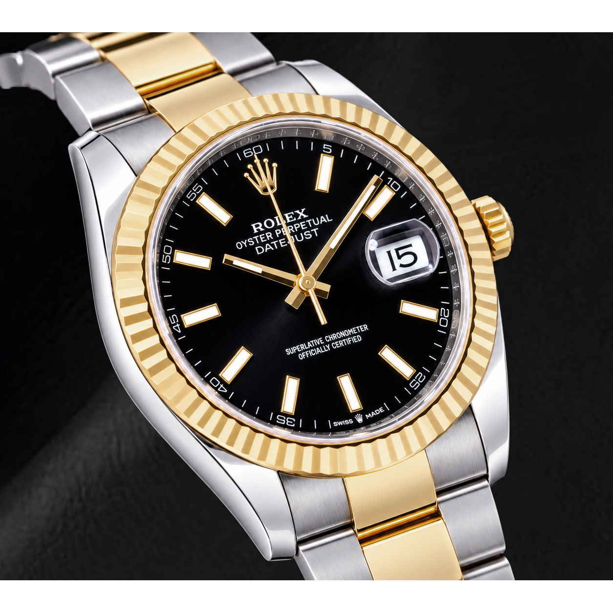 Montre Rolex Datejust 126333 41 mm Bicolore Cadran Noir Luminescent