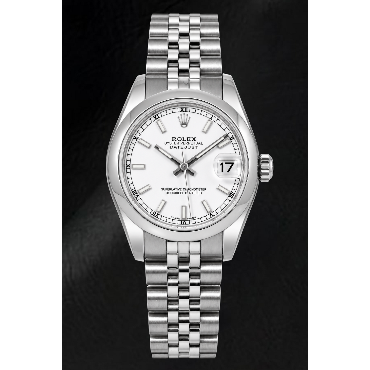Montre Rolex Datejust 178240 31 mm en Acier Inoxydable Cadran Blanc Luminescent