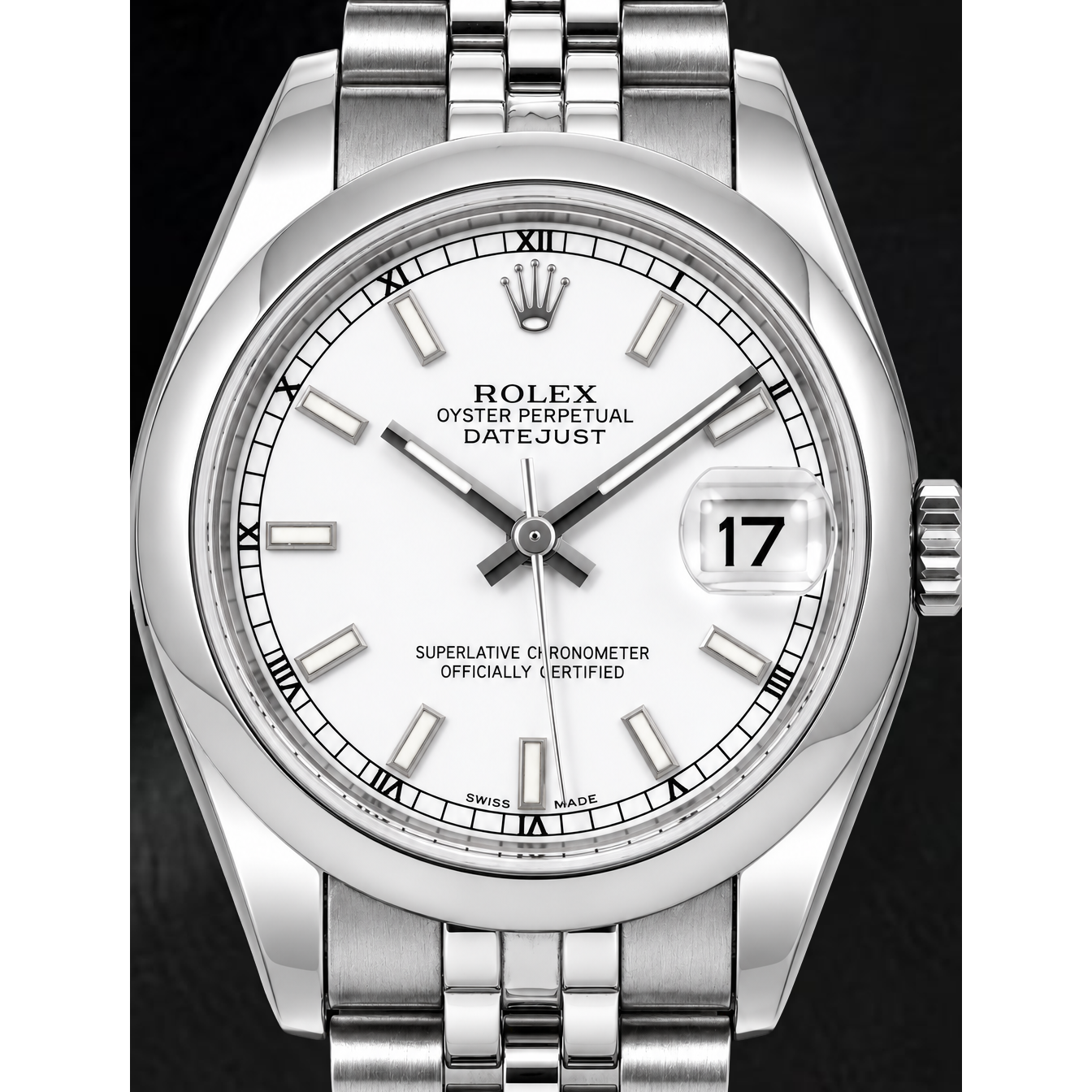 Montre Rolex Datejust 178240 31 mm en Acier Inoxydable Cadran Blanc Luminescent