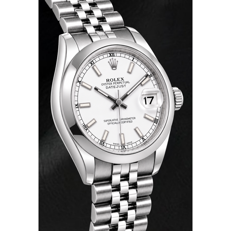 Montre Rolex Datejust 178240 31 mm en Acier Inoxydable Cadran Blanc Luminescent
