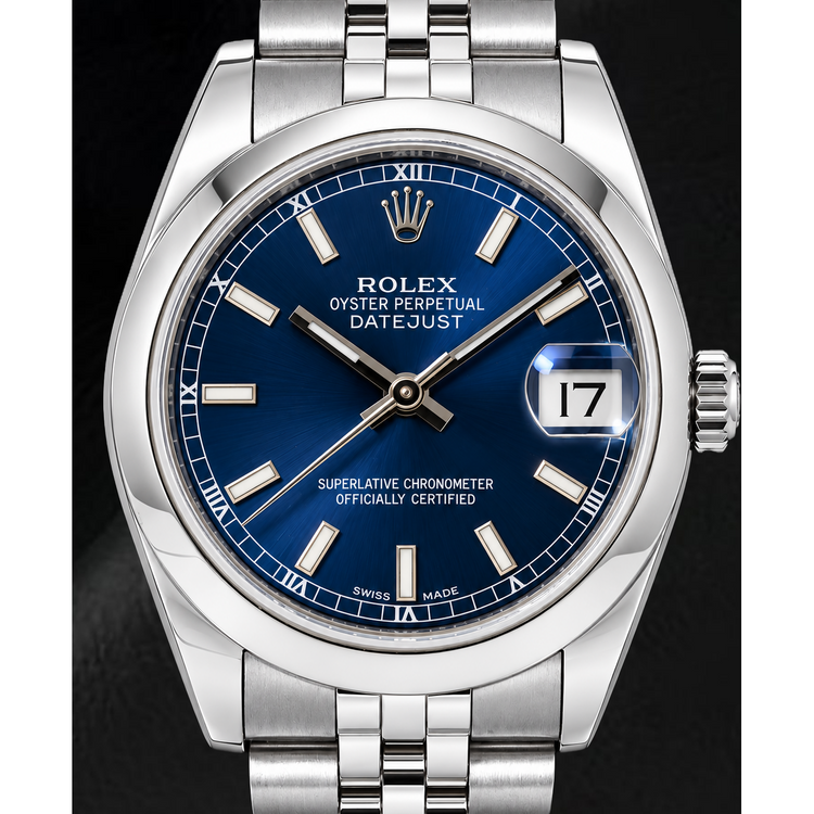 Montre Rolex Datejust 178240 31 mm en Acier Inoxydable Cadran Bleu Luminescent