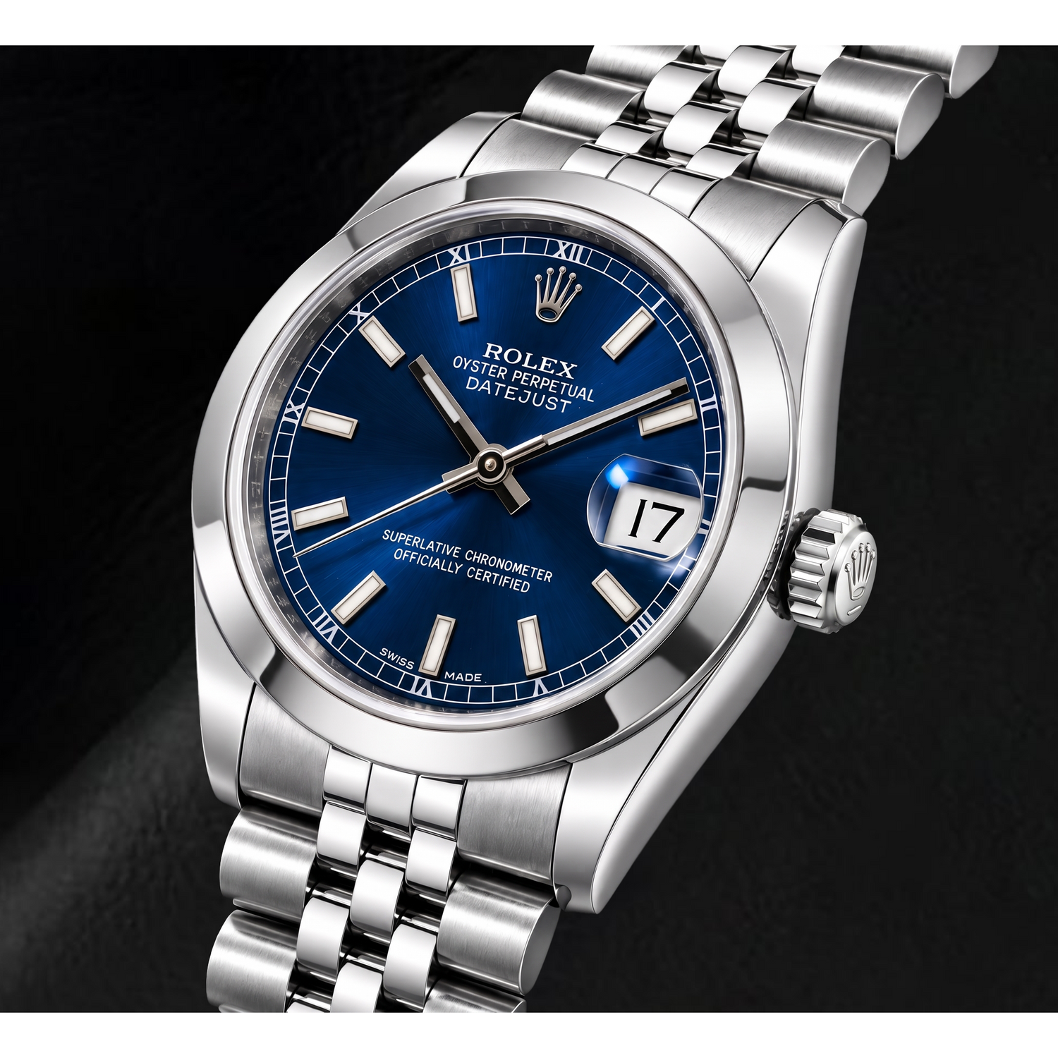 Montre Rolex Datejust 178240 31 mm en Acier Inoxydable Cadran Bleu Luminescent