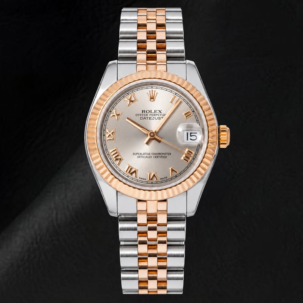 Montre Rolex Datejust 178271 31 mm Bicolore Cadran Argenté Chiffres Romains