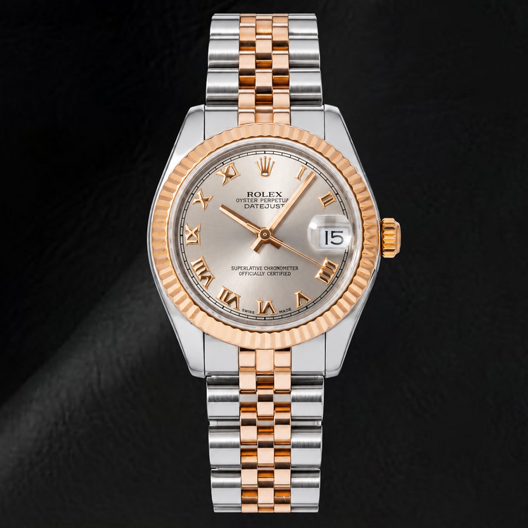 Montre Rolex Datejust 178271 31 mm Bicolore Cadran Argenté Chiffres Romains
