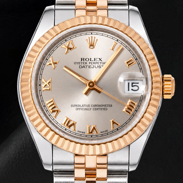 Montre Rolex Datejust 178271 31 mm Bicolore Cadran Argenté Chiffres Romains