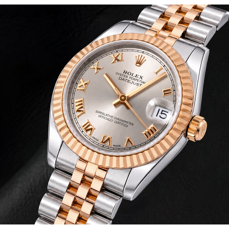 Montre Rolex Datejust 178271 31 mm Bicolore Cadran Argenté Chiffres Romains