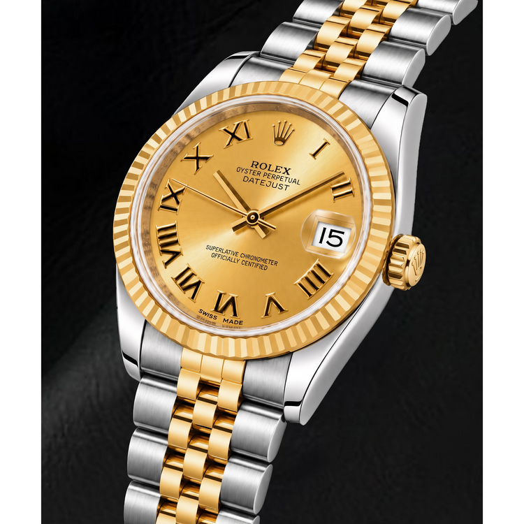 Montre Rolex Datejust 178273 31 mm Bicolore Cadran Champagne Chiffres Romains
