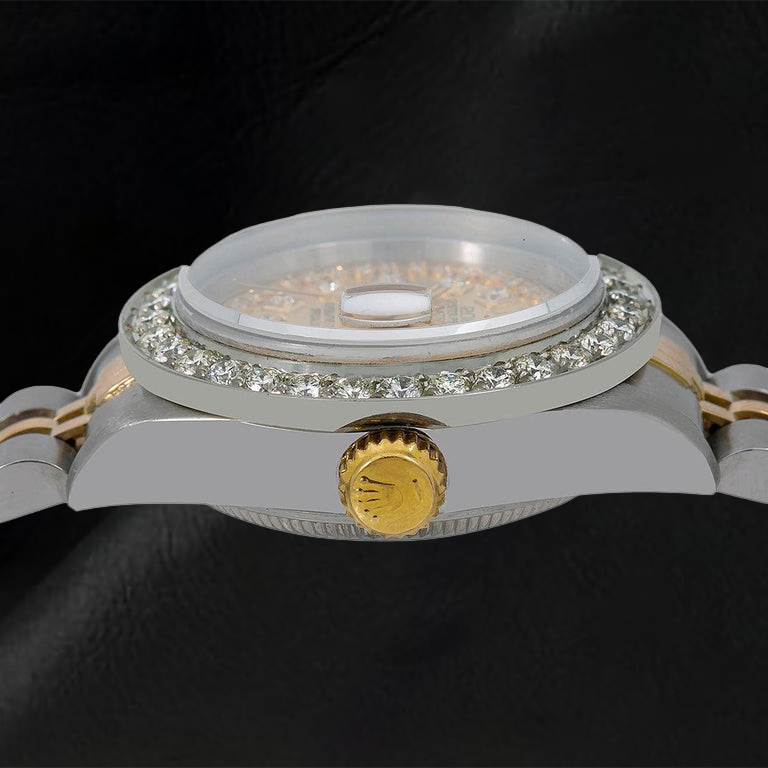 Montre Rolex Datejust 26 mm 6917 Bicolore Cadran Diamants Champagne à Liseré Bracelet Jubilé