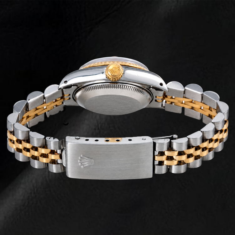 Montre Rolex Datejust 26 mm 69173 Bicolore Cadran Diamants Rouge Lunette Cannelée