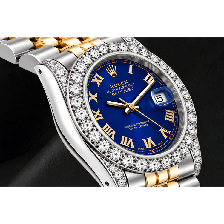 Montre Rolex Datejust 26 mm 69173 Cadran Bleu Chiffres Romains Bicolore Bracelet Jubilé