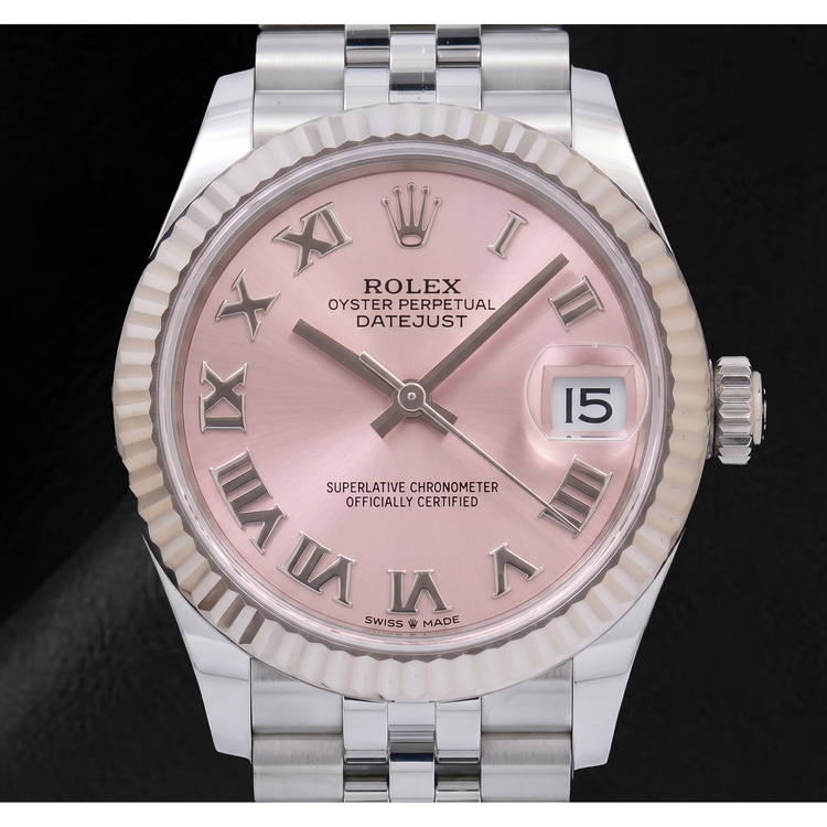Montre Rolex Datejust 278274 31 mm en Acier Inoxydable Cadran Rose à Chiffres Romains