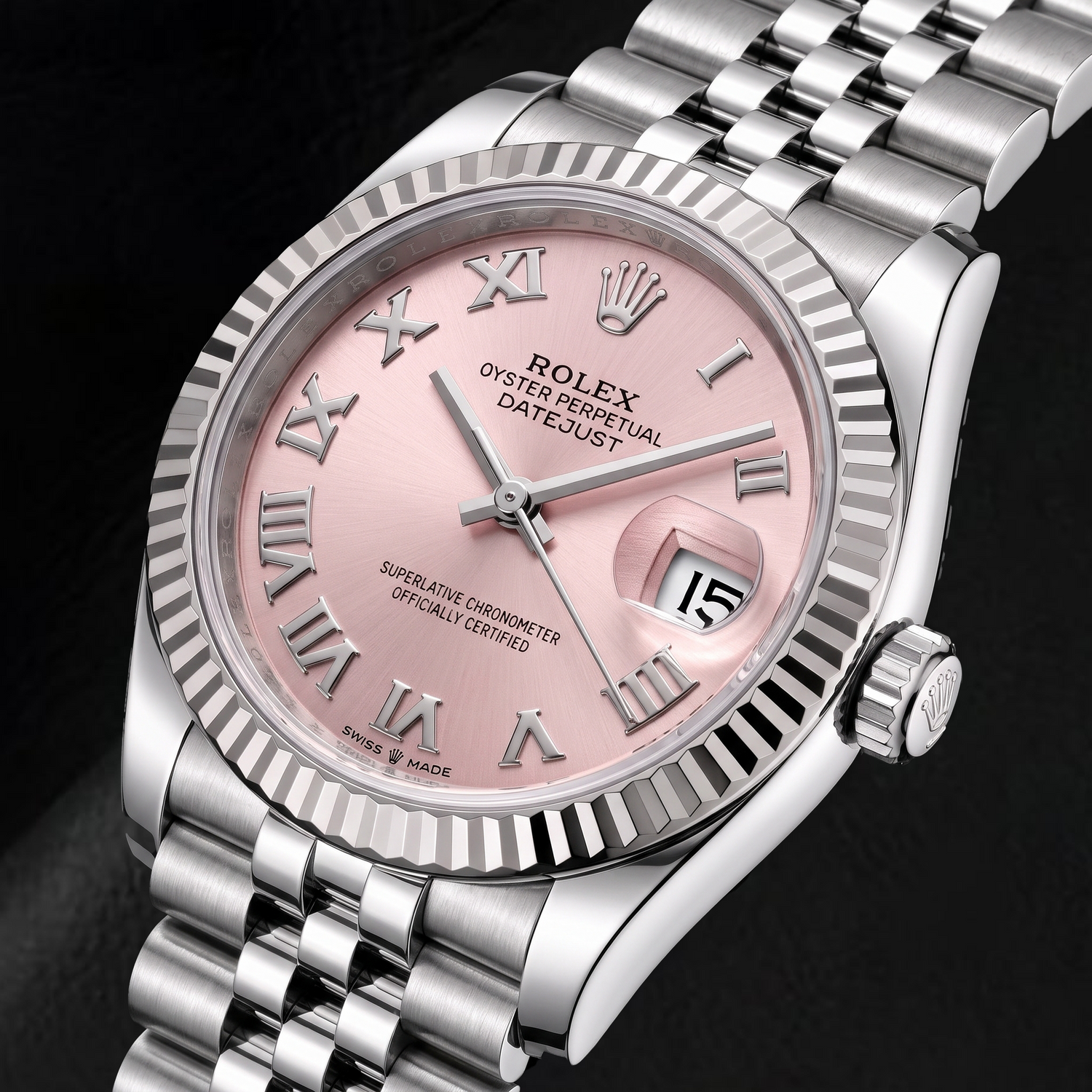 Montre Rolex Datejust 278274 31 mm en Acier Inoxydable Cadran Rose à Chiffres Romains