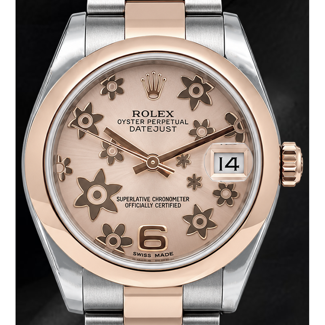 Montre Rolex Datejust 31 mm 178241 Bicolore Cadran Floral Rose