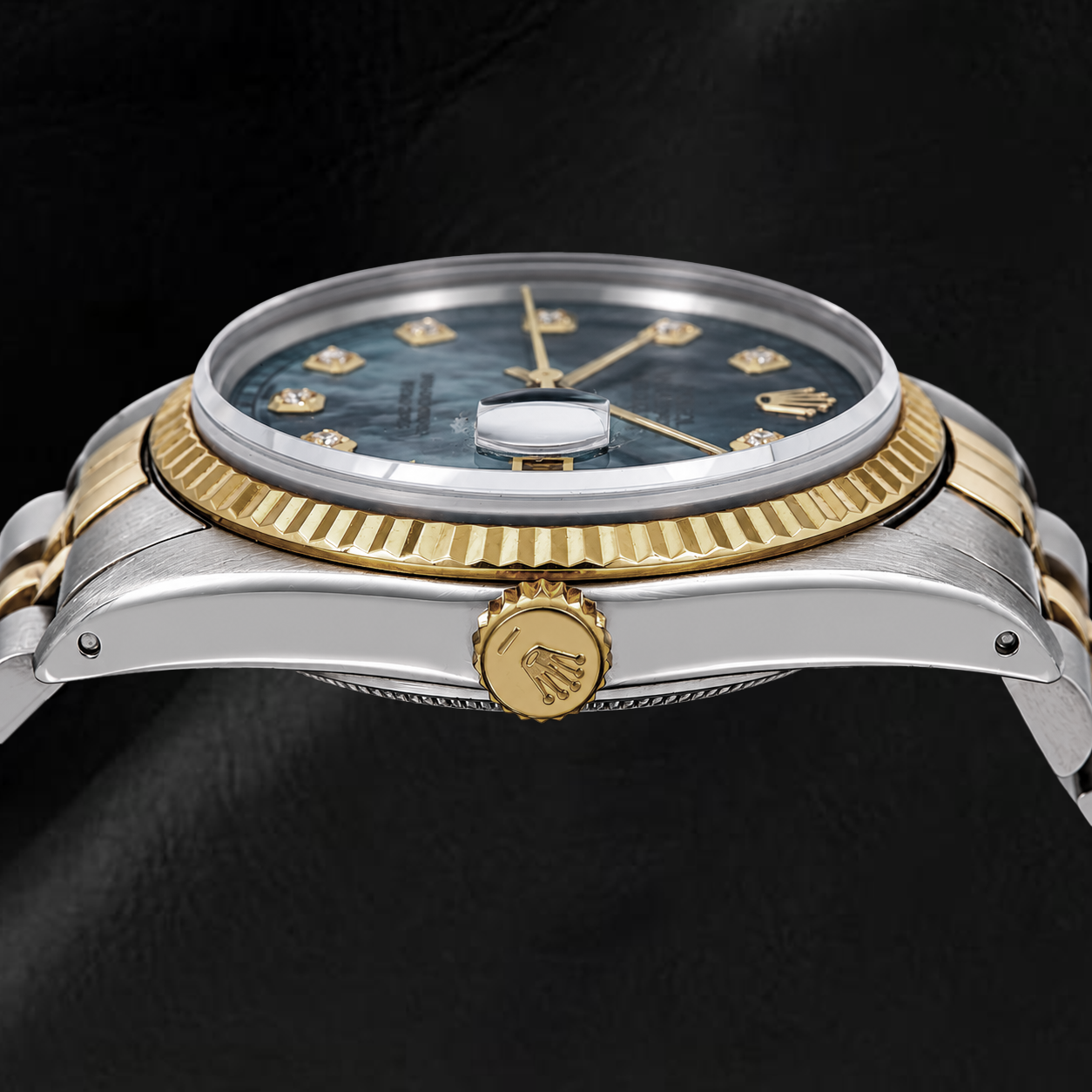 Montre Rolex Datejust 36 mm 16233 Bicolore Cadran Diamants Nacre Bleue