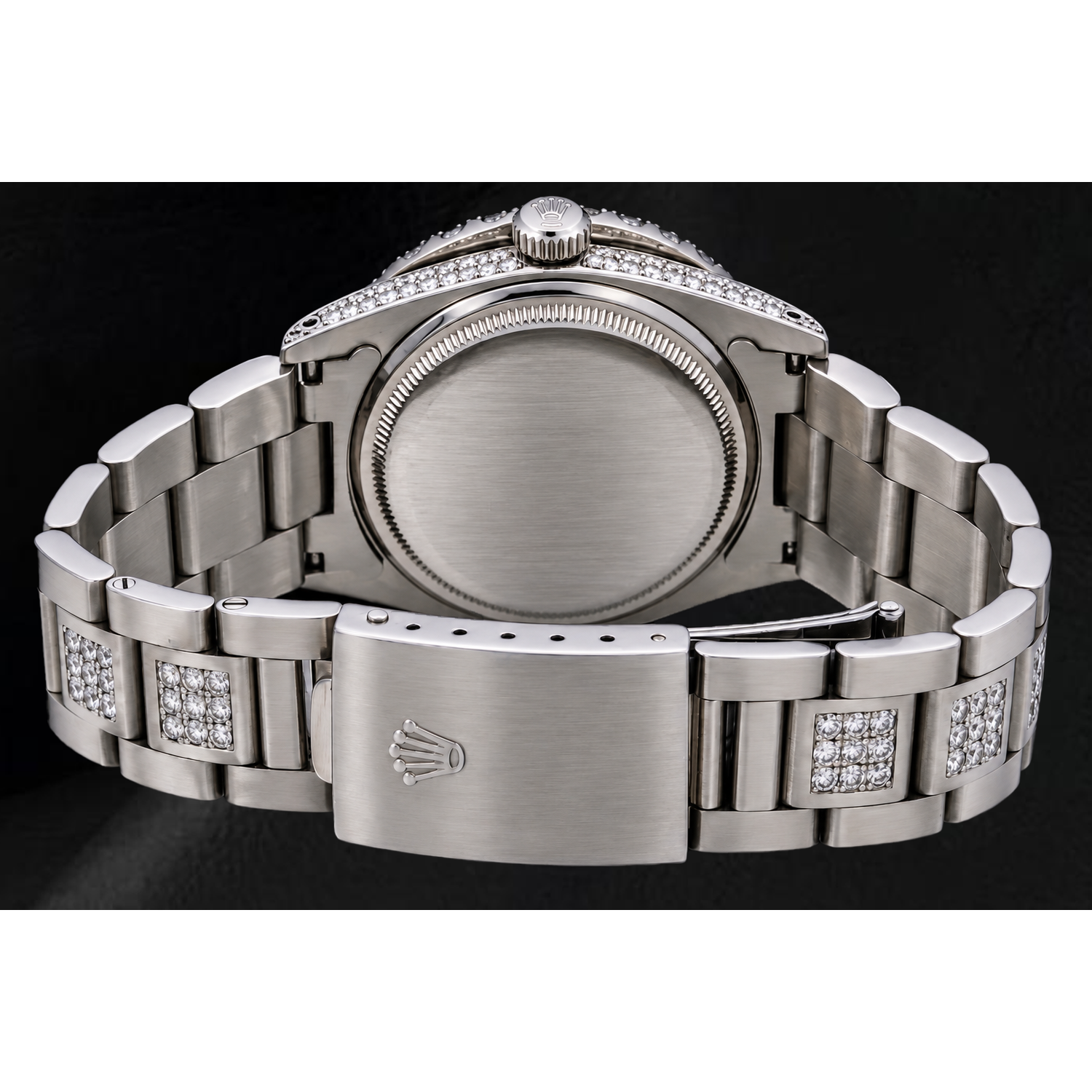 Montre Rolex Datejust 36 mm 6605 en Acier Inoxydable, Cadran Diamants Vert à Chiffres Romains, Lunette Diamants