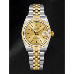 Montre Rolex Datejust 68273 31 mm Bicolore Cadran Champagne à Index Bâtons