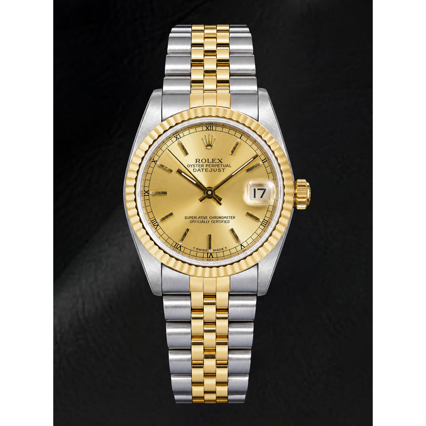 Montre Rolex Datejust 68273 31 mm Bicolore Cadran Champagne à Index Bâtons