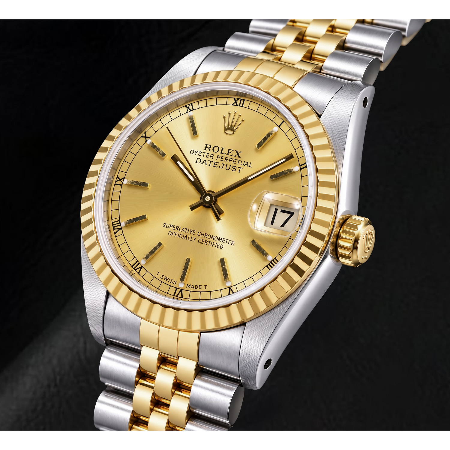 Montre Rolex Datejust 68273 31 mm Bicolore Cadran Champagne à Index Bâtons