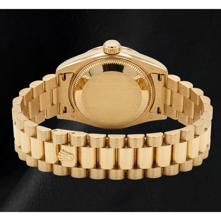 Montre Rolex Datejust 68278 31 mm en Or Jaune Cadran Diamants Noir d'origine