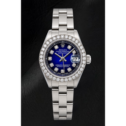 Montre Rolex Datejust 6916 26 mm Cadran Diamants Bleu en Acier Inoxydable