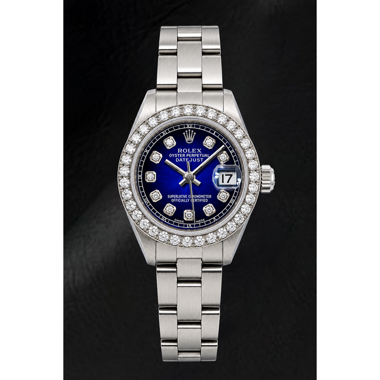 Montre Rolex Datejust 6916 26 mm Cadran Diamants Bleu en Acier Inoxydable