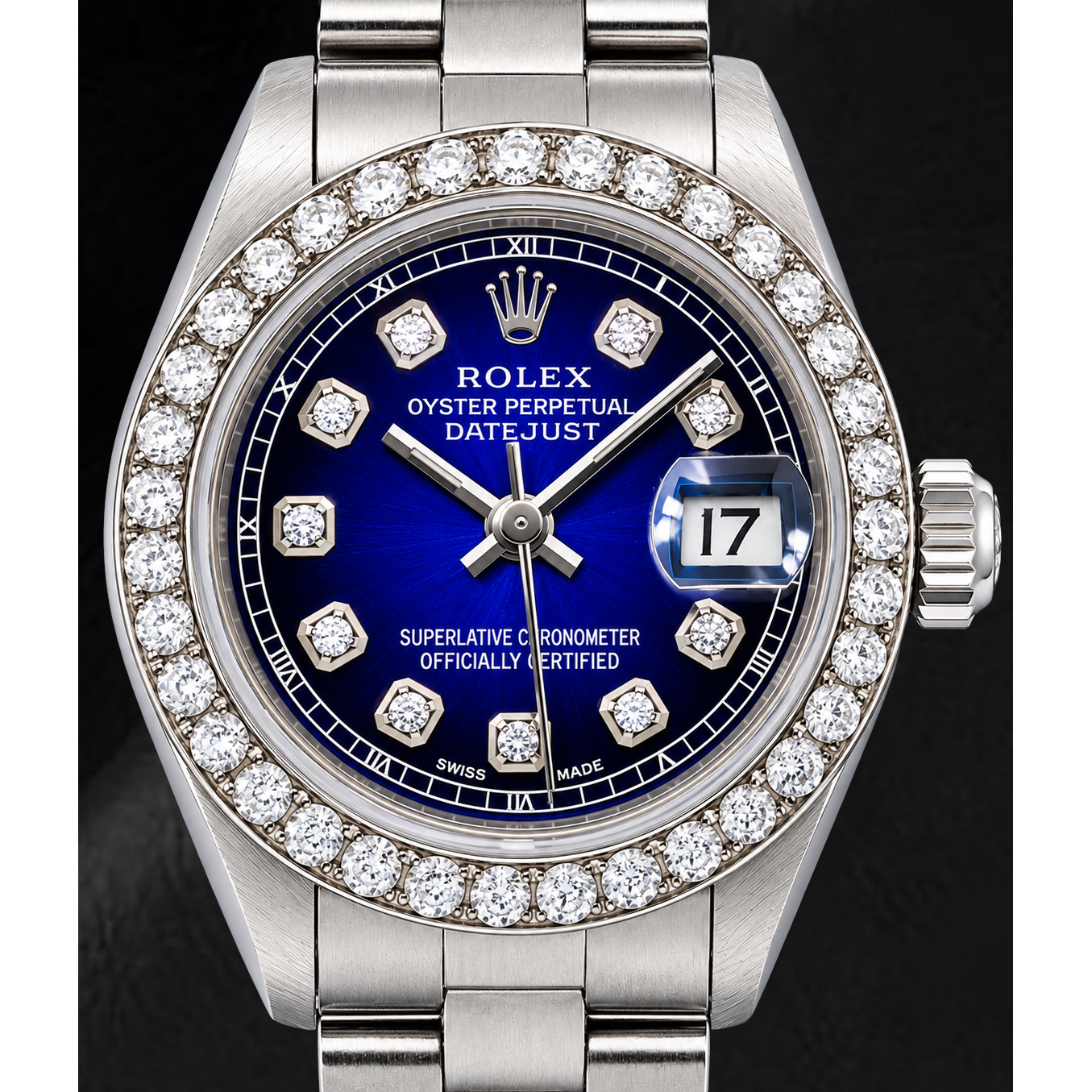 Montre Rolex Datejust 6916 26 mm Cadran Diamants Bleu en Acier Inoxydable