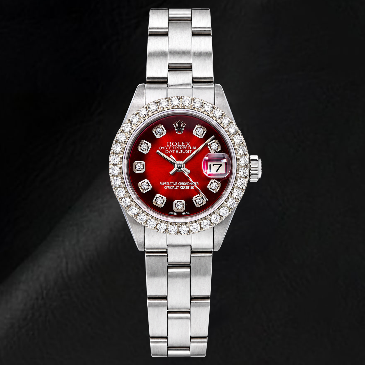 Montre Rolex Datejust 6916 26 mm en Acier Inoxydable avec Cadran Diamants Rouge