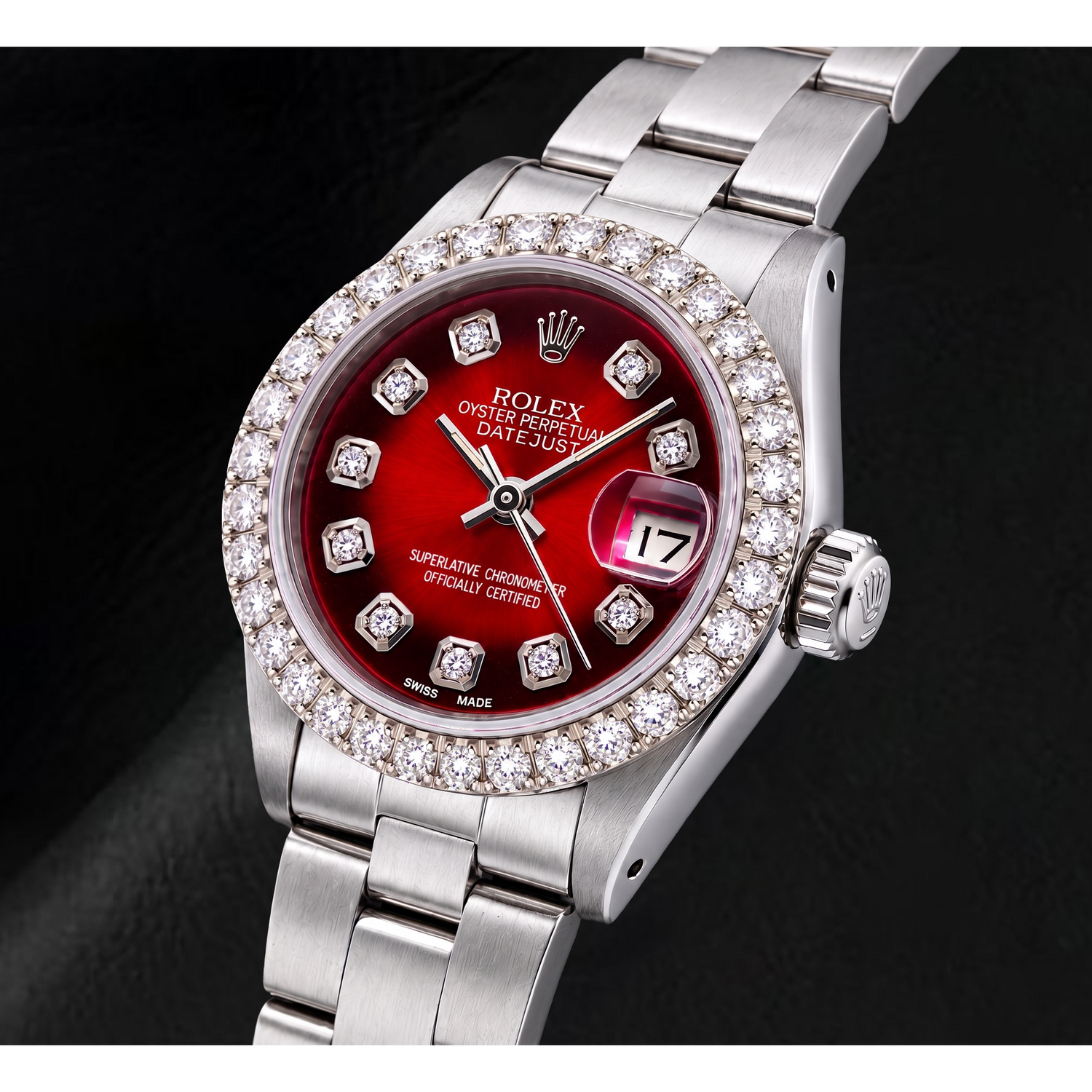 Montre Rolex Datejust 6916 26 mm en Acier Inoxydable avec Cadran Diamants Rouge