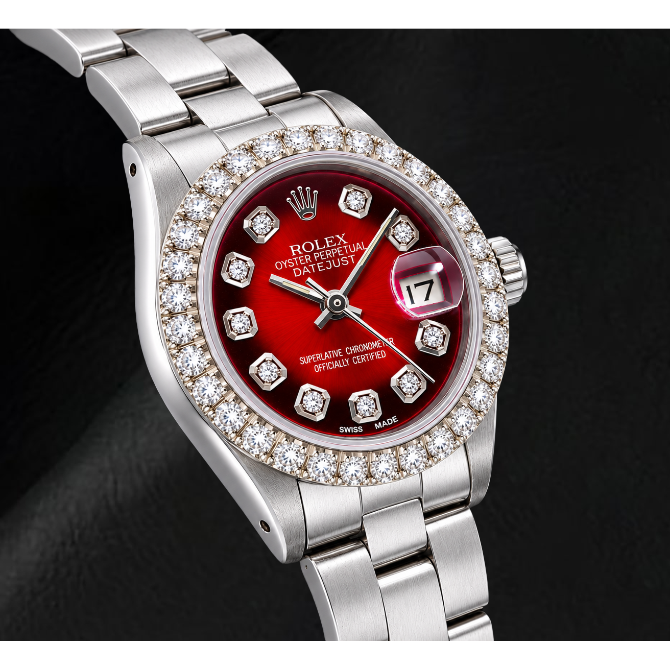 Montre Rolex Datejust 6916 26 mm en Acier Inoxydable avec Cadran Diamants Rouge
