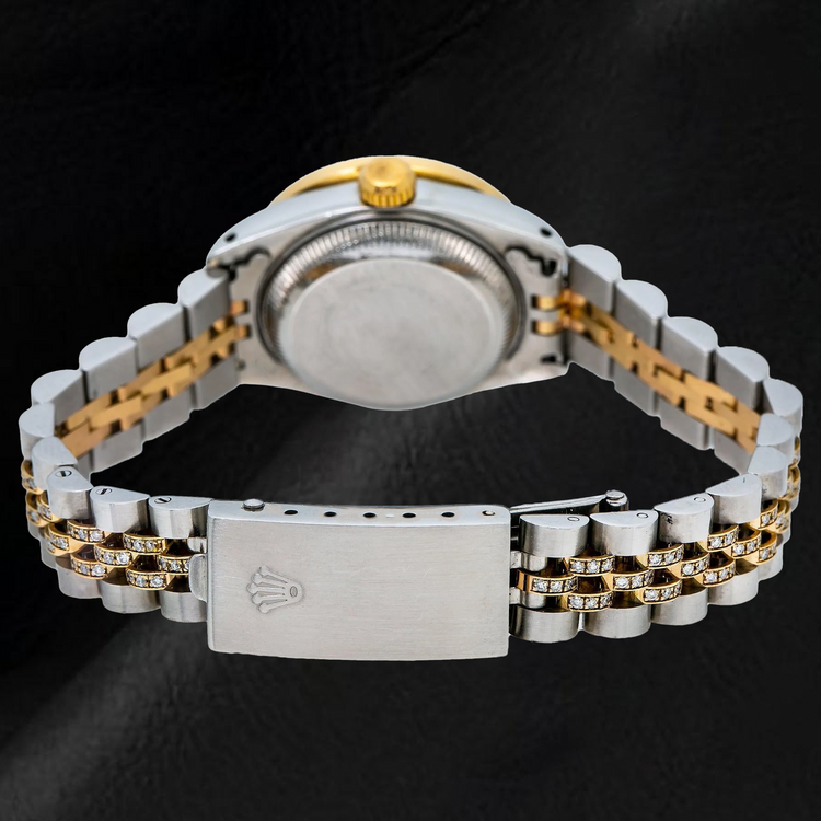 Montre Rolex Datejust 6917 26 mm Bicolore Cadran Diamants Violet Bracelet Jubilé Semi-Diamants