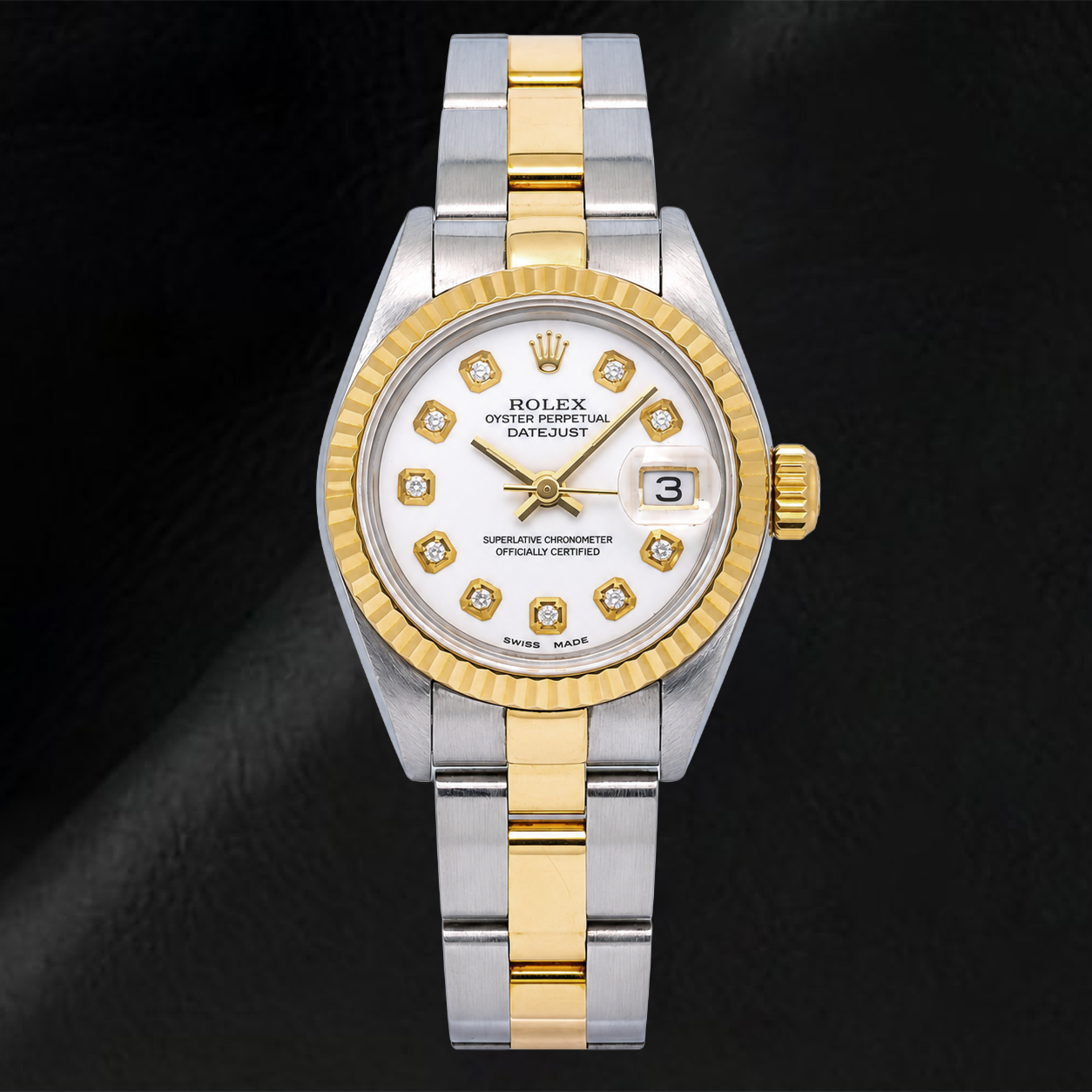 Montre Rolex Datejust 6917 26 mm Cadran Diamants Blanc Bicolore Bracelet Oyster