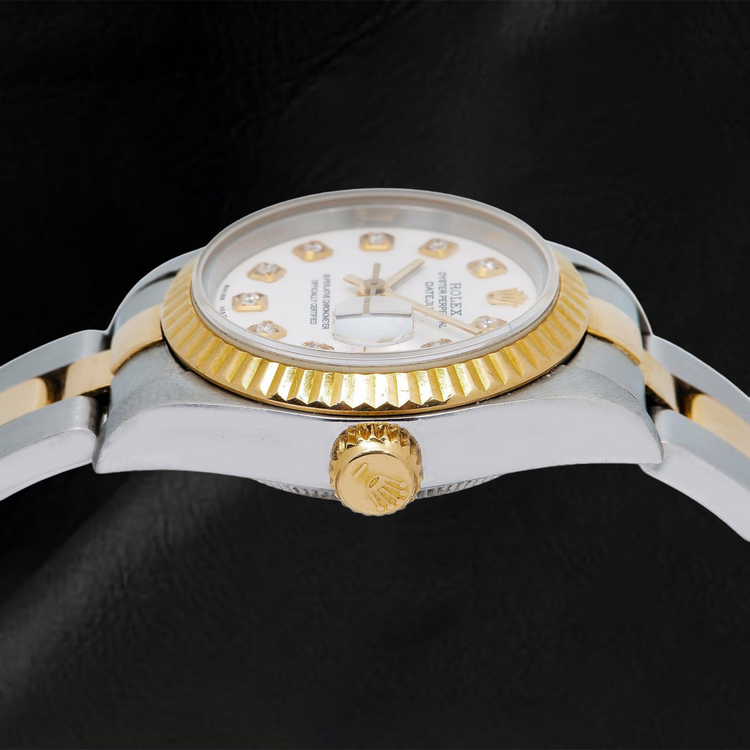 Montre Rolex Datejust 6917 26 mm Cadran Diamants Blanc Bicolore Bracelet Oyster