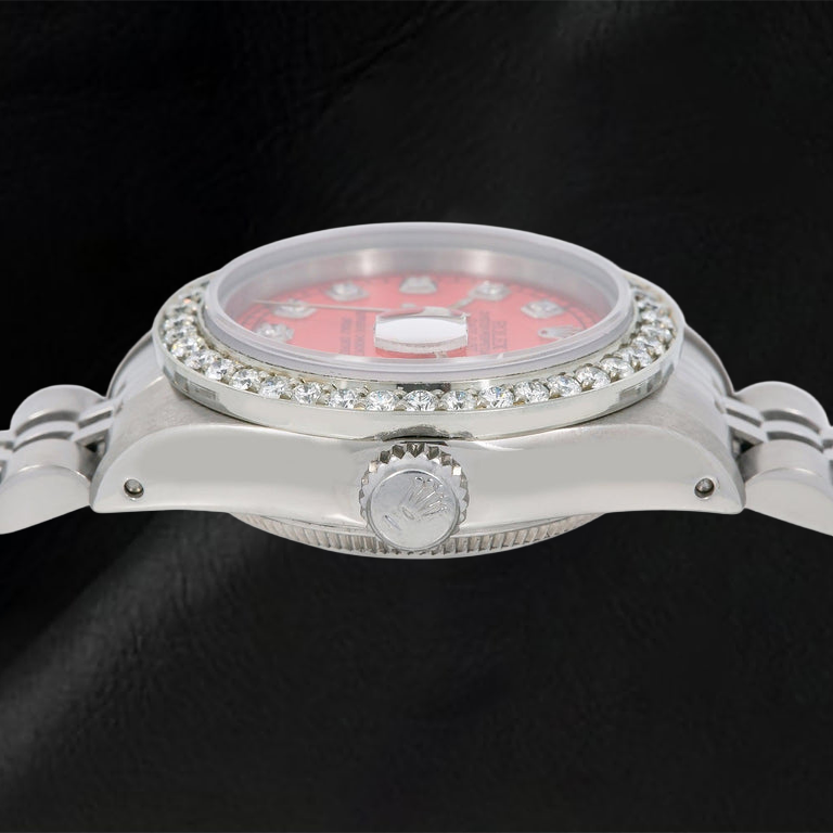 Montre Rolex Datejust 6917 26 mm Cadran Diamants Rouge Bracelet Jubilé en Acier Inoxydable