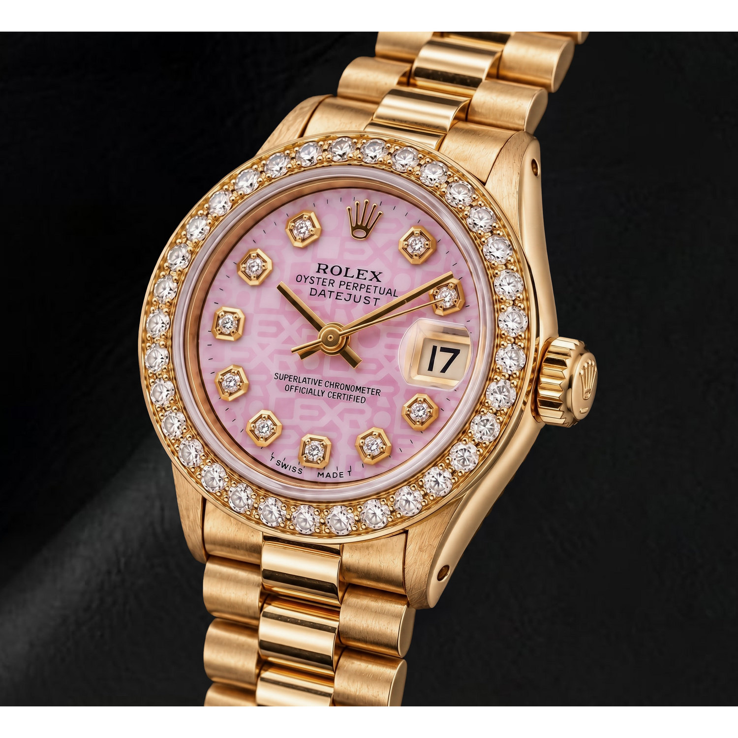 Montre Rolex Datejust 6917 26 mm en Or Jaune Cadran Diamants Jubilé Rose