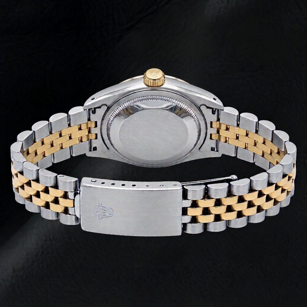 Montre Rolex Datejust 69173 26 mm Cadran Diamants Bleu Bracelet Jubilé Bicolore