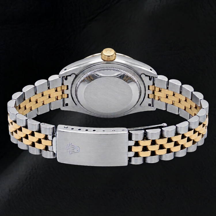 Montre Rolex Datejust 69173 26 mm Cadran Diamants Bleu Bracelet Jubilé Bicolore