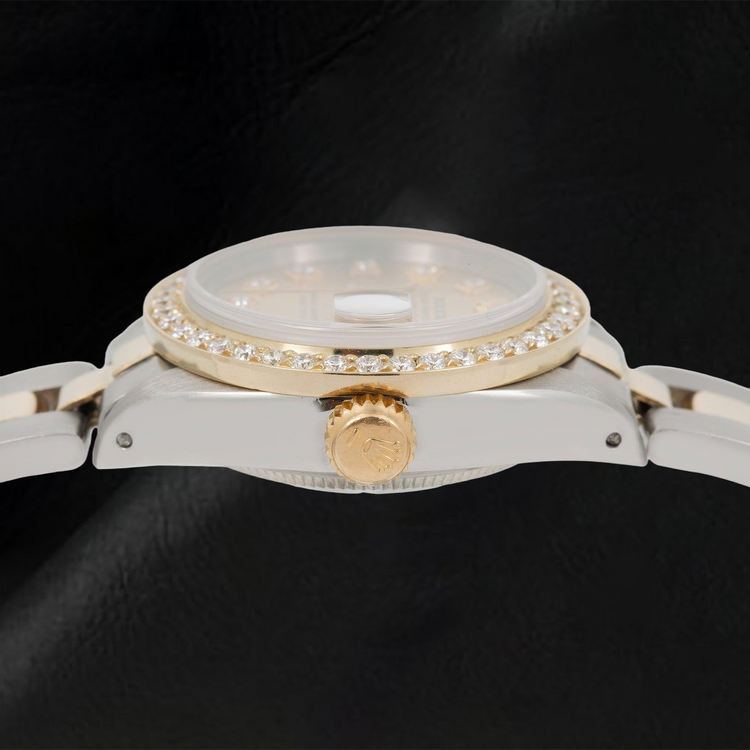 Montre Rolex Datejust 69173 26 mm Cadran Diamants Champagne Bicolore Bracelet Oyster