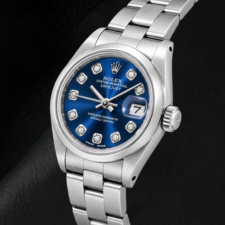 Montre Rolex Datejust 69240 26 mm Cadran Diamants Bleu Acier Inoxydable