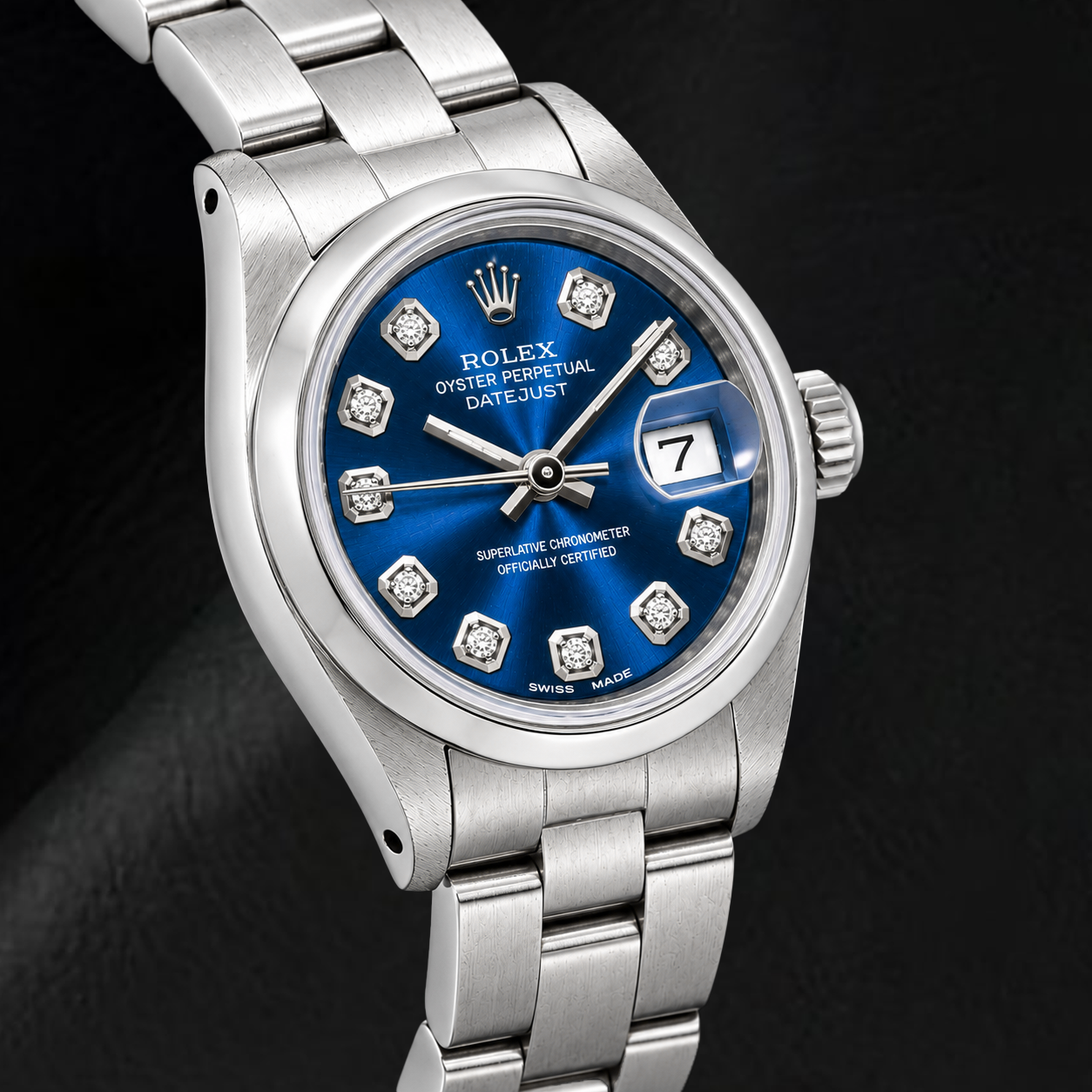 Montre Rolex Datejust 69240 26 mm Cadran Diamants Bleu Acier Inoxydable
