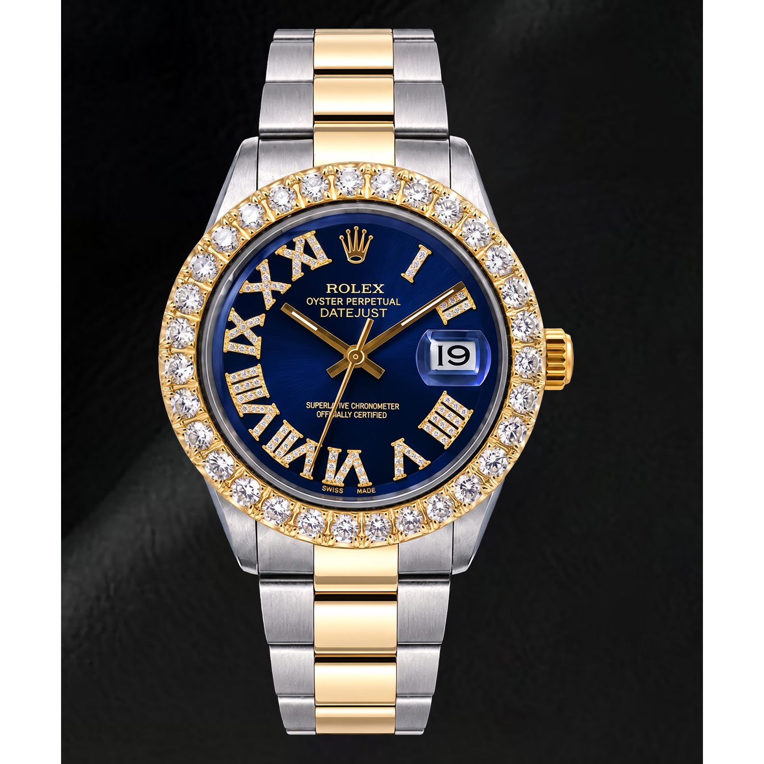 Montre Rolex Datejust II 116333 41 mm Bicolore Cadran Diamants Bleu Chiffres Romains