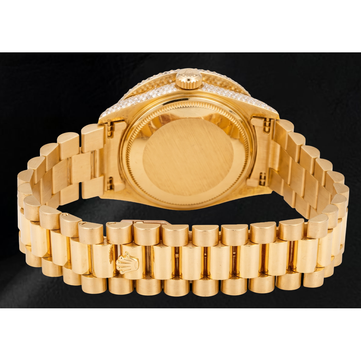 Montre Rolex Day-Date 36 mm 1803 en Or Jaune, Cadran Diamants en Nacre Blanche et Chiffres Romains