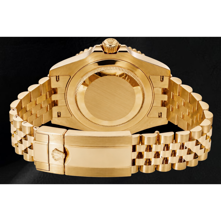 Montre Rolex GMT-Master II 126718GRNR 40 mm en Or Jaune Cadran Noir Luminescent
