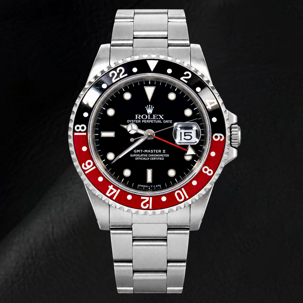 Montre Rolex GMT-Master II 16710 40 mm Coke Cadran Noir Luminescent en Acier Inoxydable