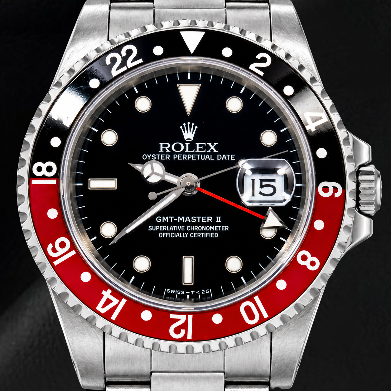 Montre Rolex GMT-Master II 16710 40 mm Coke Cadran Noir Luminescent en Acier Inoxydable